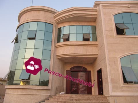 تفاصيل تكسية واجهة بالحجر البيج